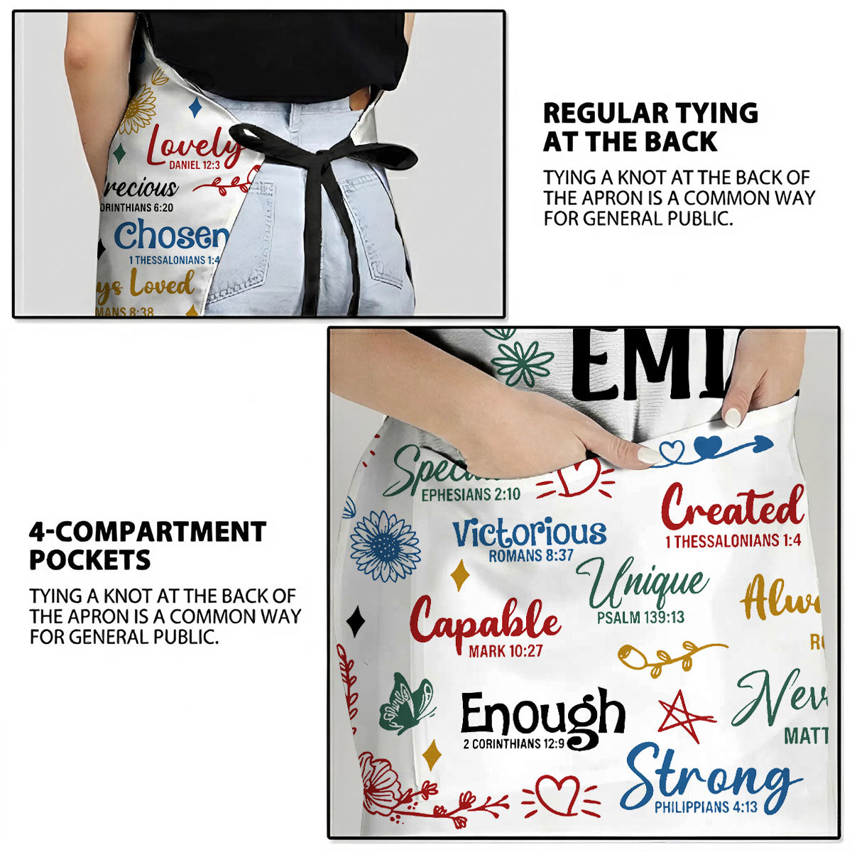 God Says I Am - Personalized Apron With Pocket