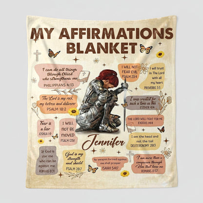 Woman Warrior - Personalized Sherpa Blanket
