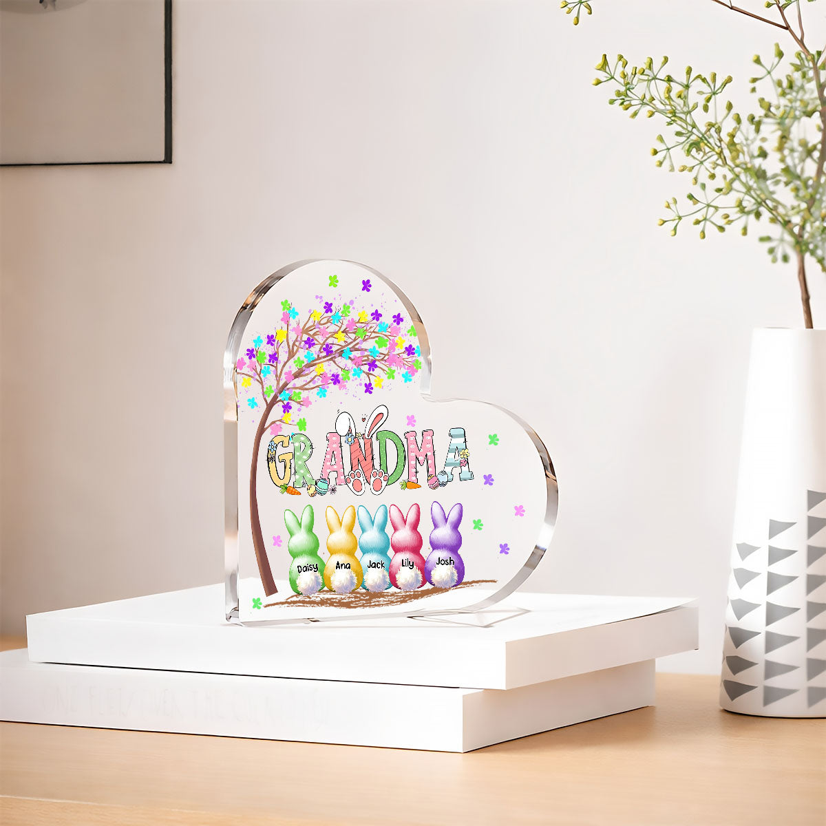 Family Members Grandma Peep -  Personalized Heart Acrylic Plaque