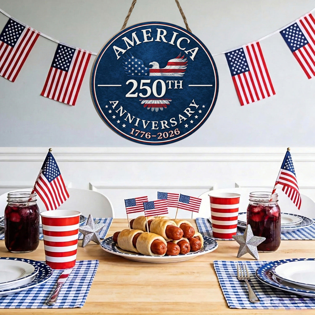 Freedom Anniversary - Wooden Door Sign