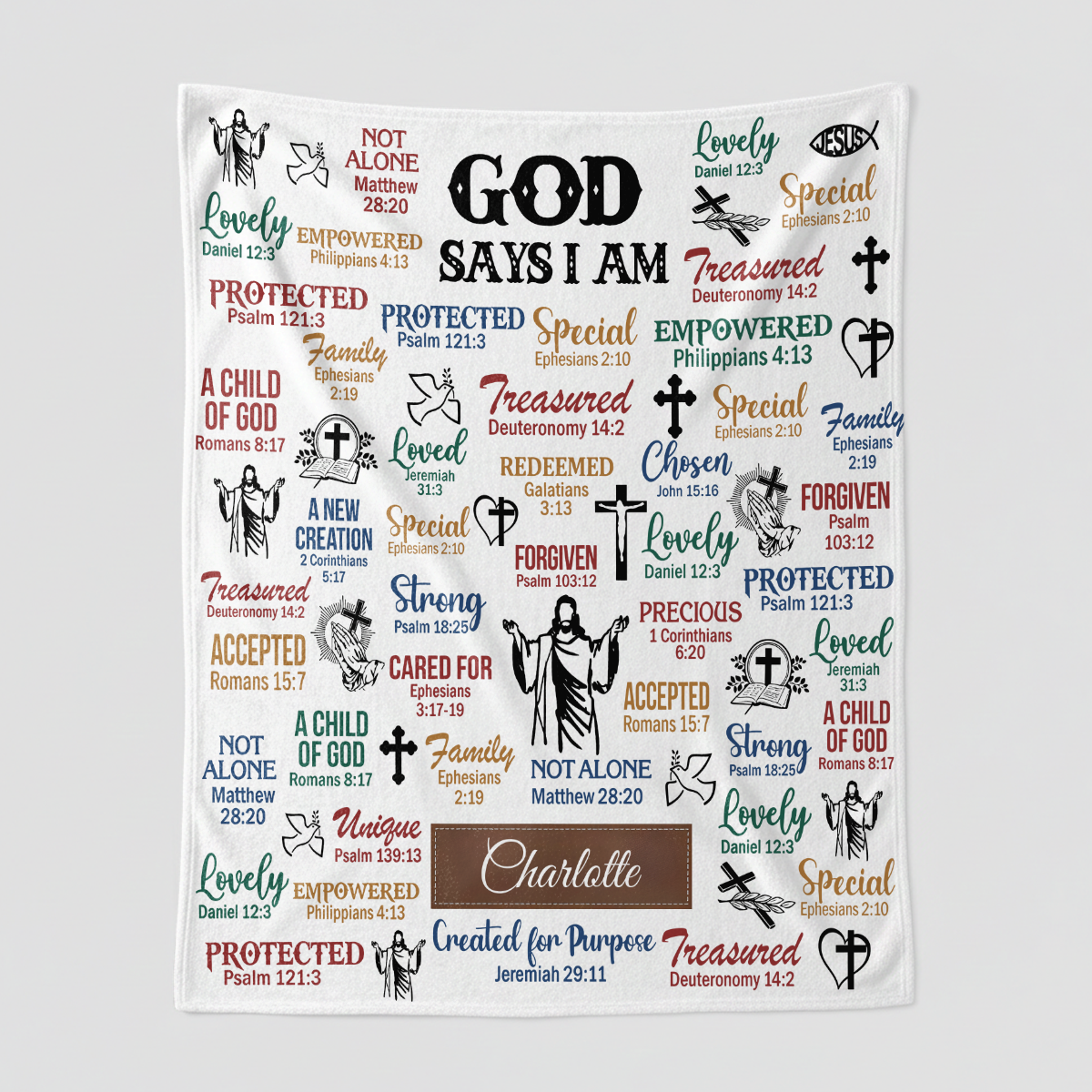 God Says I Am -  Personalized Sherpa Blanket