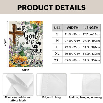 With God All Things Are Possible - Personalized Garden Flag