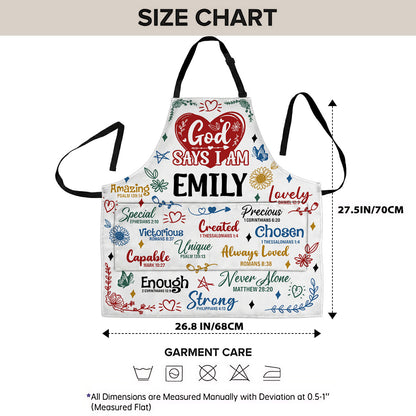 God Says I Am - Personalized Apron With Pocket