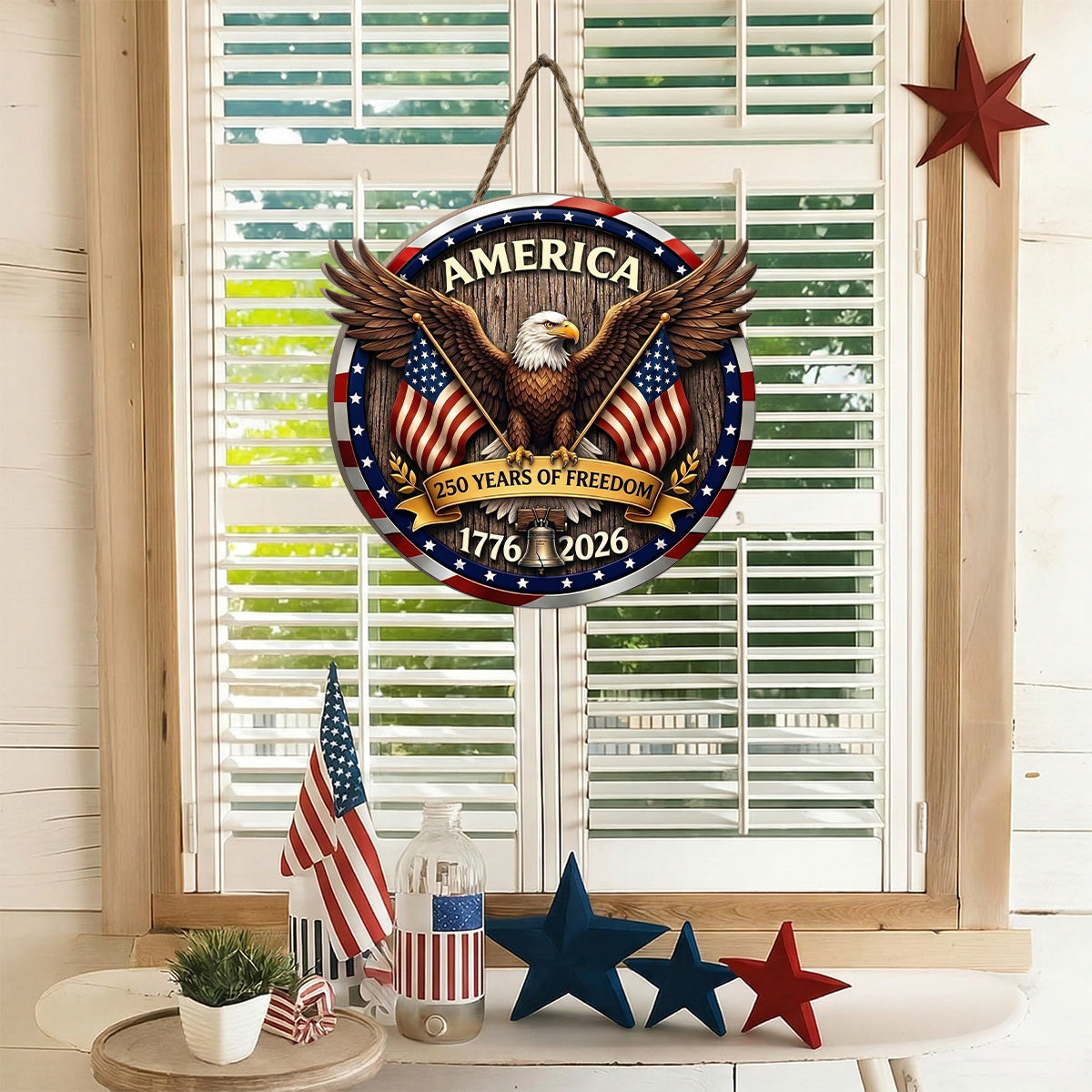 Freedom American Eagle - Wooden Door Sign