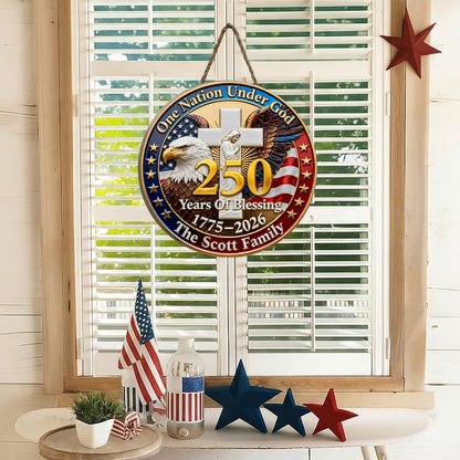 One Nation Under God - Wooden Door Sign
