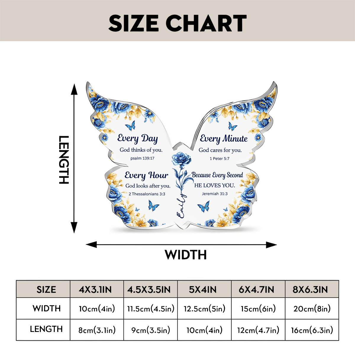 He Loves You - Personalized Acrylic Plaque Butterfly