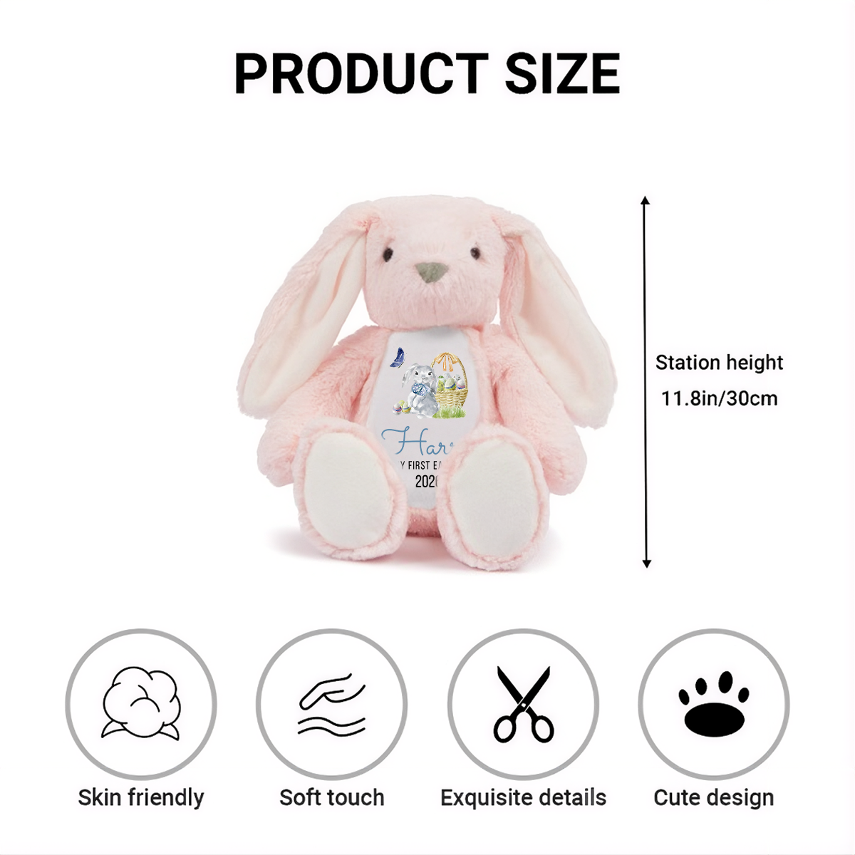 My First Easter 2026 -  Personalized Stuffed Bunny