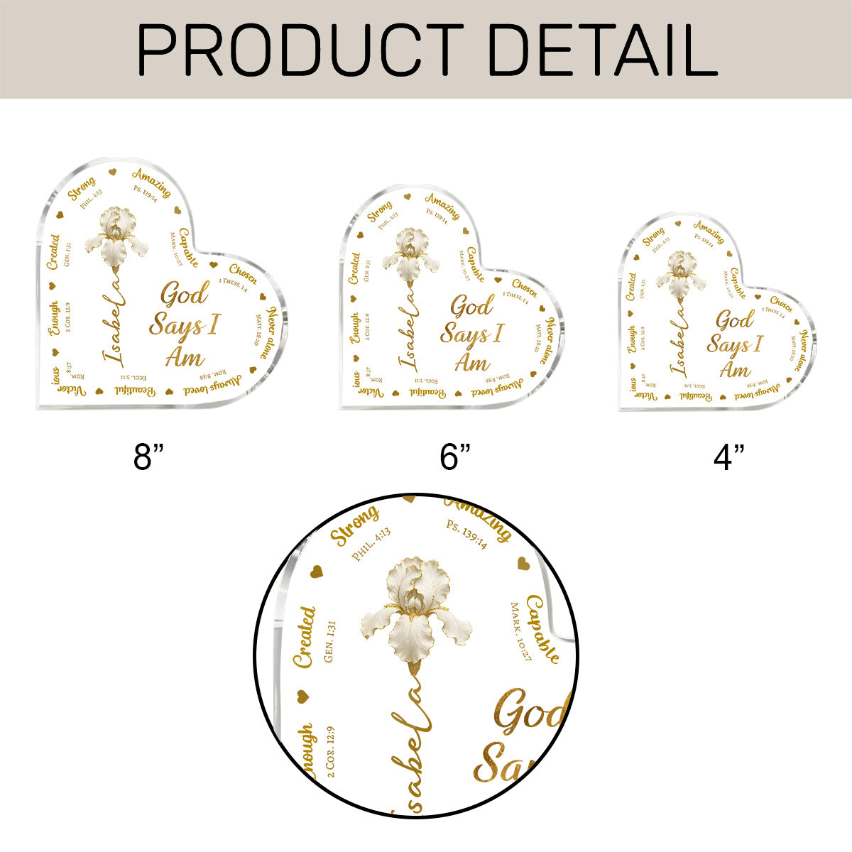 God Says I Am - Personalized Heart Shape Acrylic Plaque