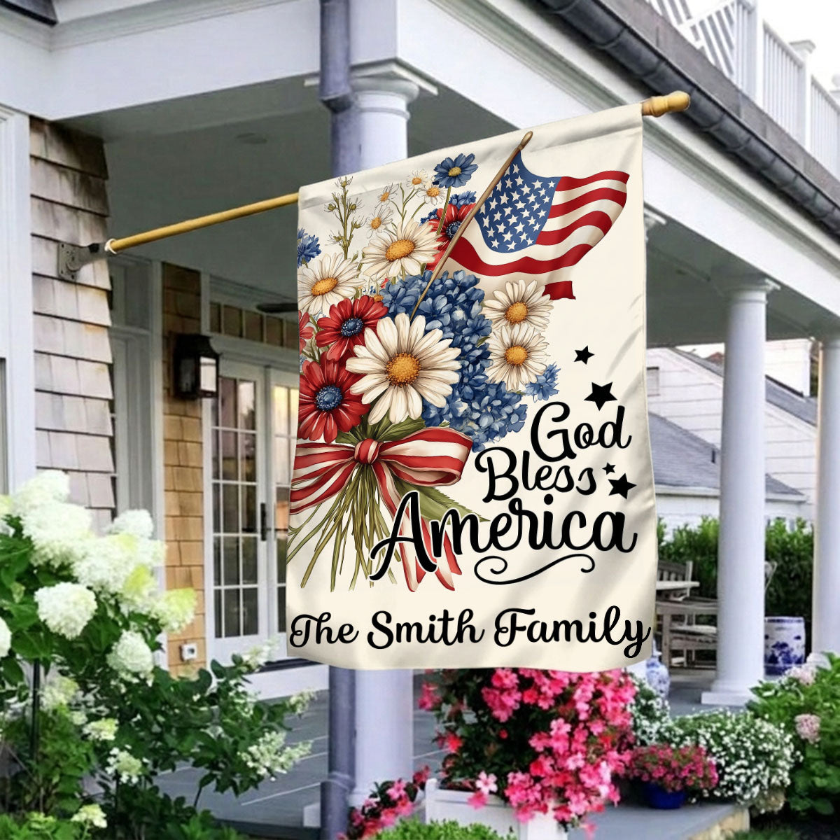 God Bless America - Personalized Garden Flag