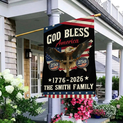 God Bless America - Personalized Garden Flag