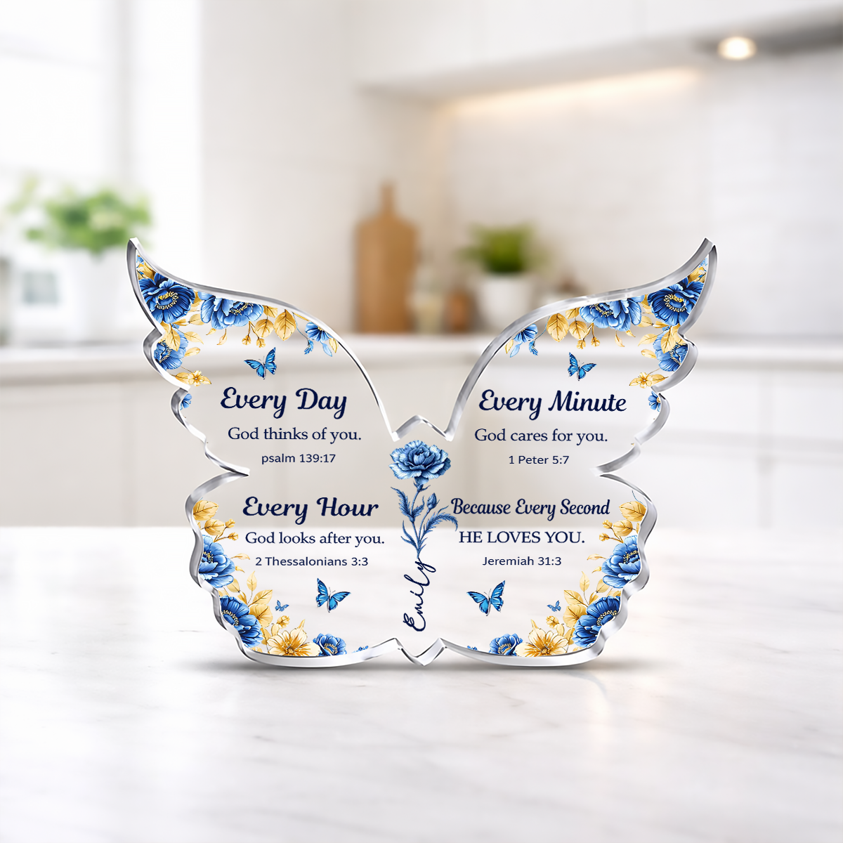 He Loves You - Personalized Acrylic Plaque Butterfly