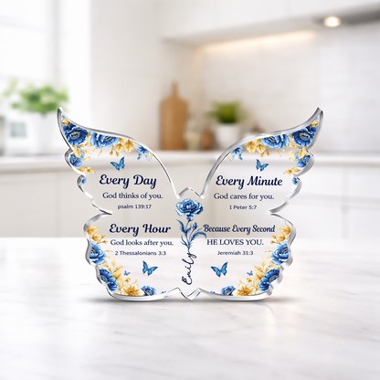 He Loves You - Personalized Acrylic Plaque Butterfly