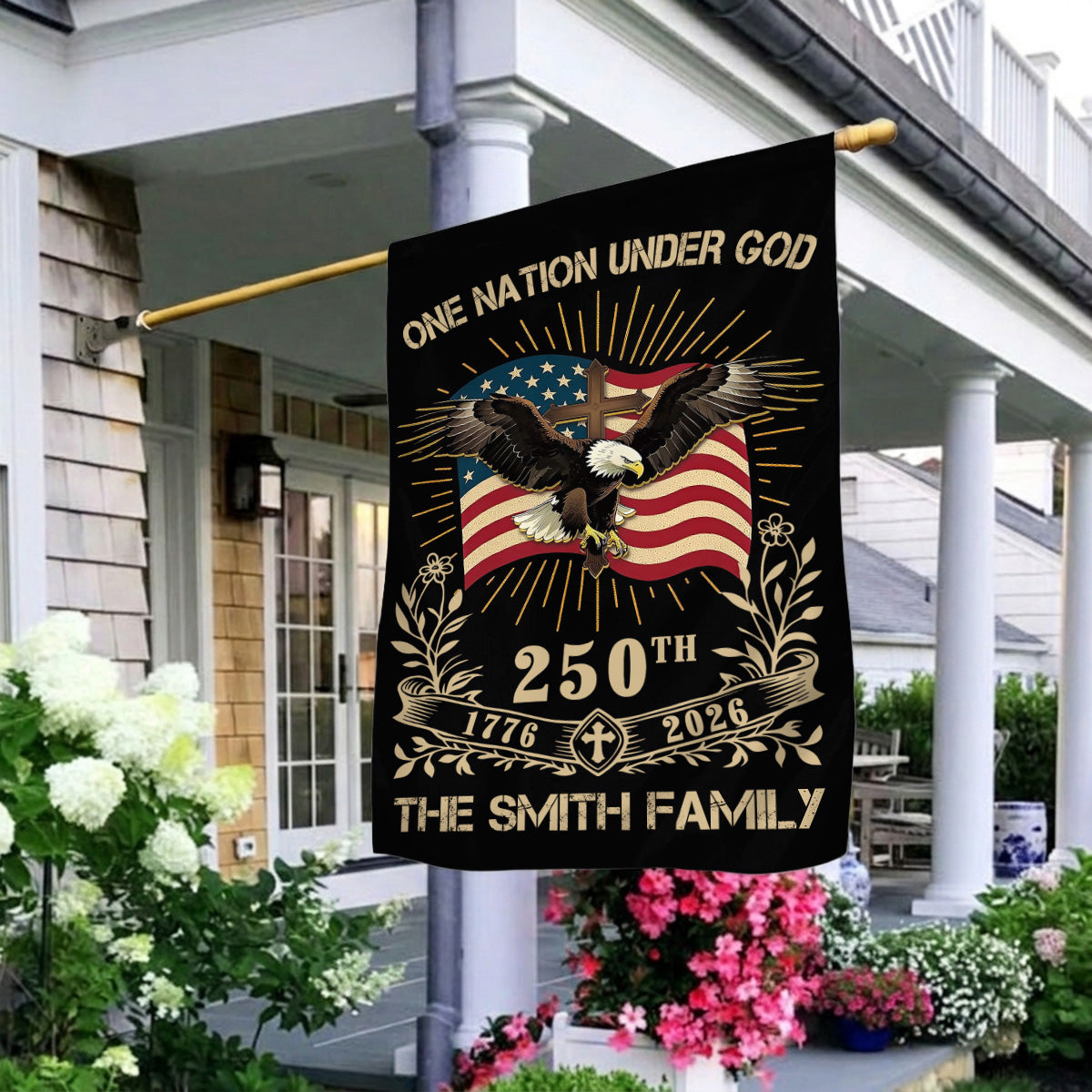 One Nation Under God - Personalized Garden Flag