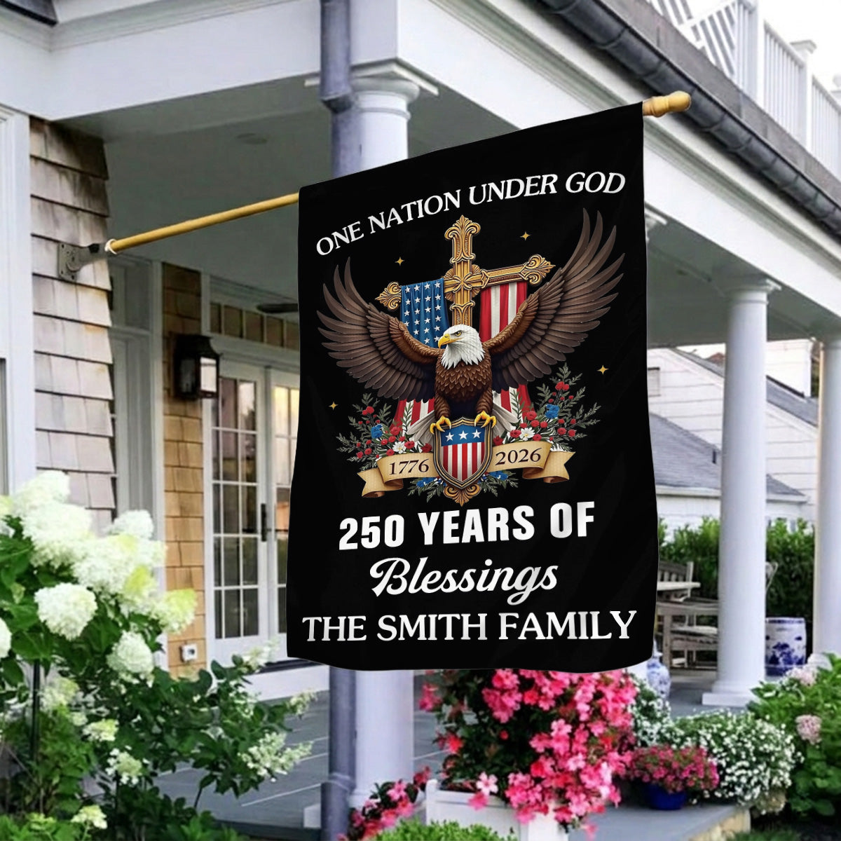 Blessings One Nation Under God - Personalized Garden Flag