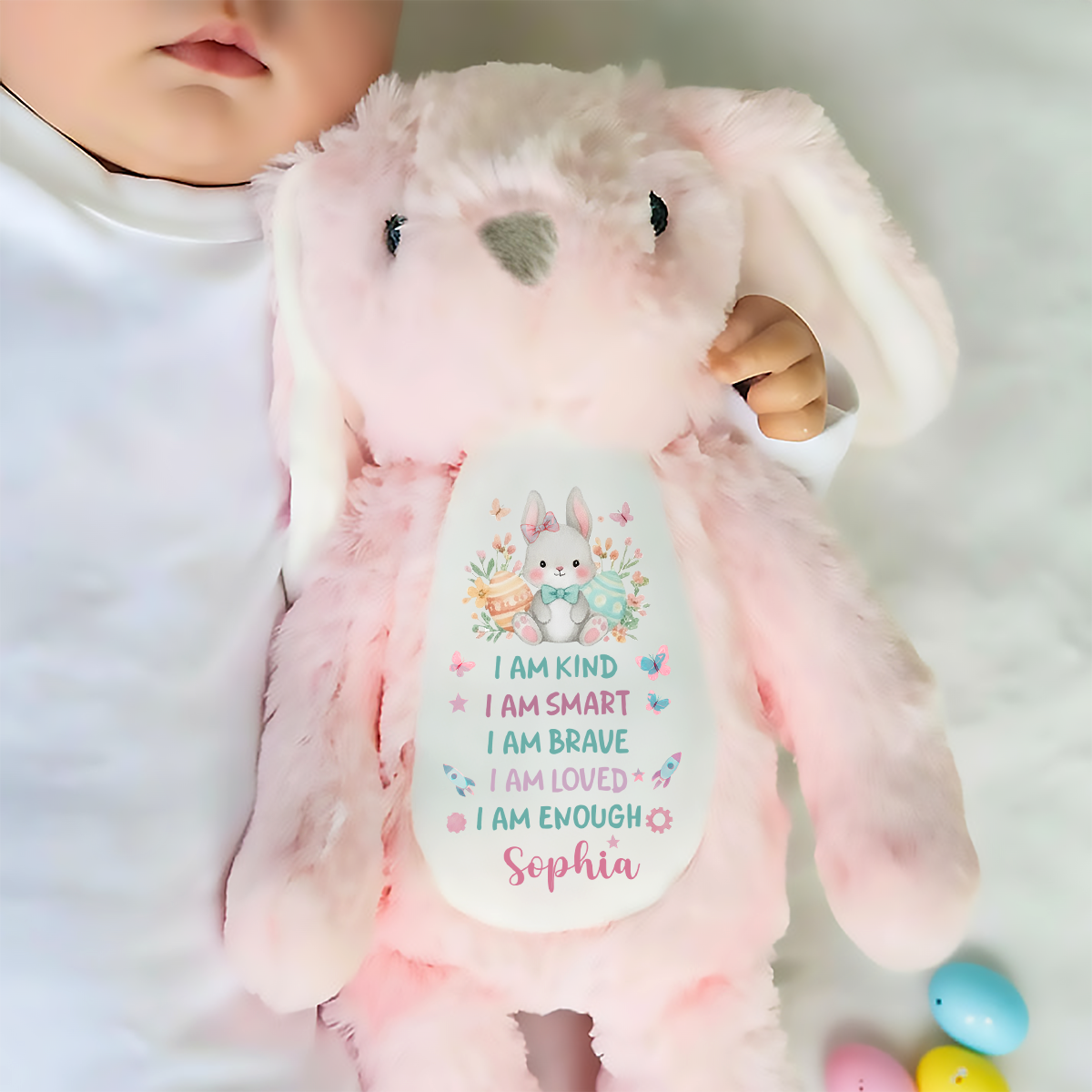 I'm Kind Smart Loved - Personalized Stuffed Bunny