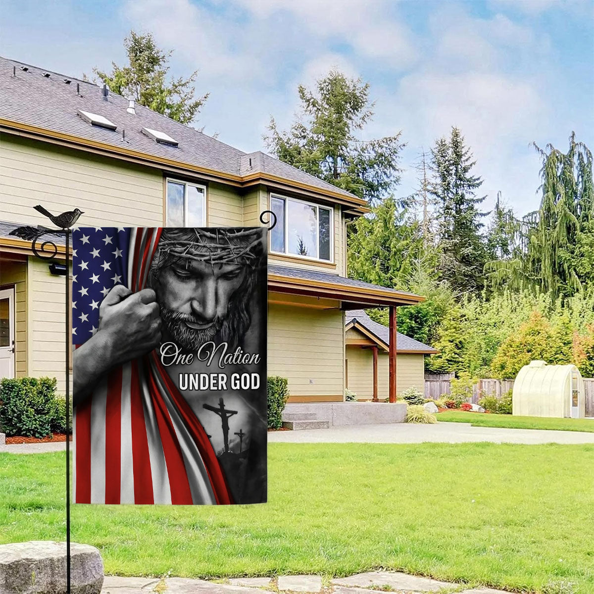 One Nation Under God Jesus - Garden Flag