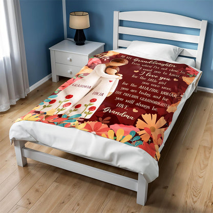 To My Granddaughter - Personalized Sherpa Blanket