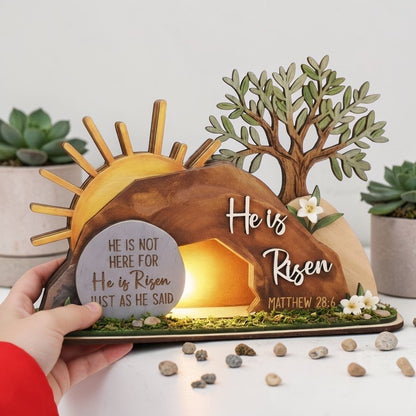 He Is Risen - Wooden Plaque