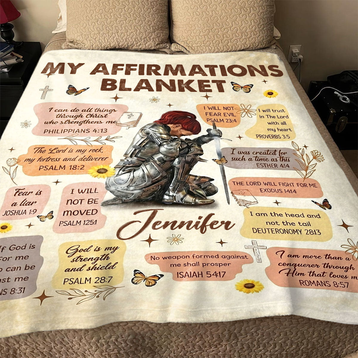 Woman Warrior - Personalized Sherpa Blanket