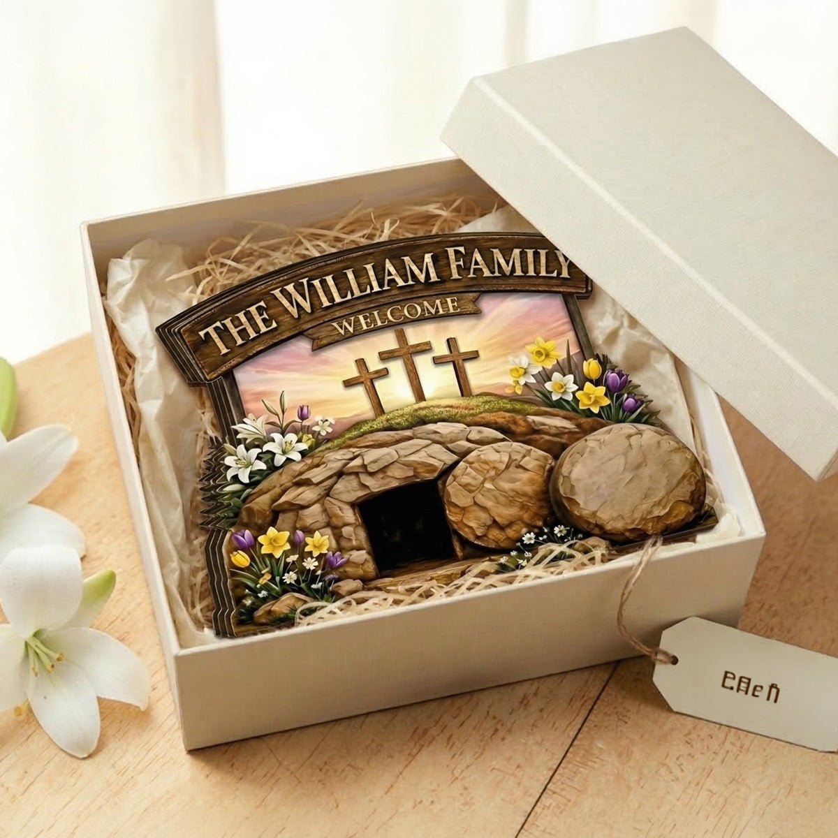 He Is Risen - Personalized Wooden Block