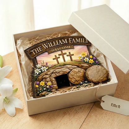 He Is Risen - Personalized Wooden Block