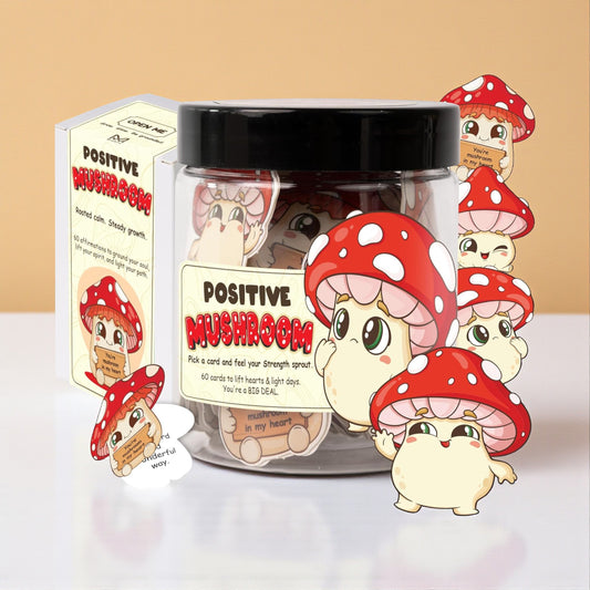Positive Mushroom Cards Jar