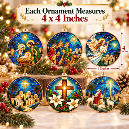 Bethlehem Nativity Christmas Ornament Set of 6 – Christian Christmas Decorations