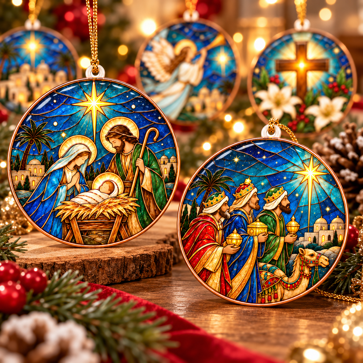Bethlehem Nativity Christmas Ornament Set of 6 – Christian Christmas Decorations