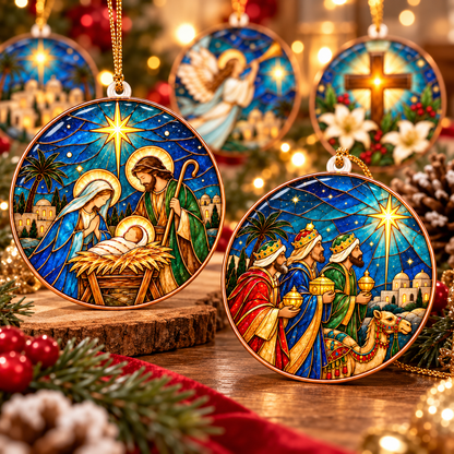 Bethlehem Nativity Christmas Ornament Set of 6 – Christian Christmas Decorations