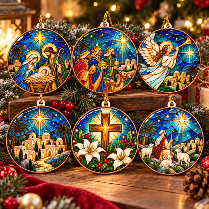 Bethlehem Nativity Christmas Ornament Set of 6 – Christian Christmas Decorations