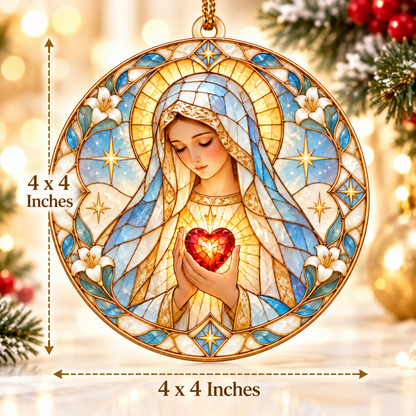 Immaculate Heart of Mary Christmas Ornament