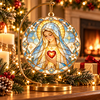 Immaculate Heart of Mary Christmas Ornament