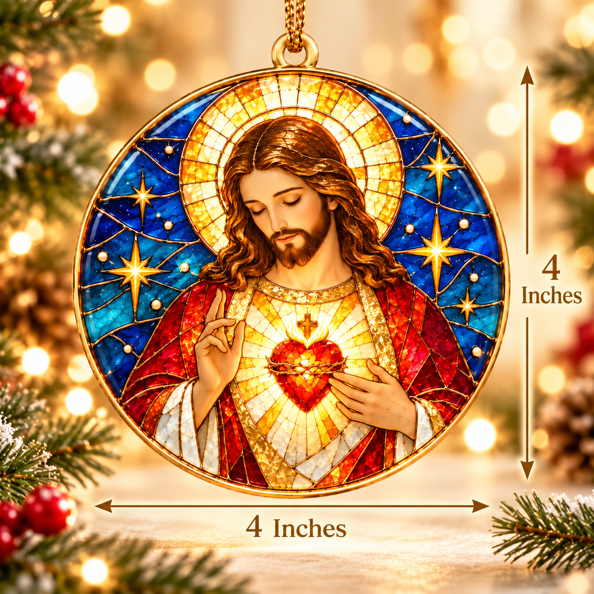 Sacred Heart of Jesus Christmas Ornament