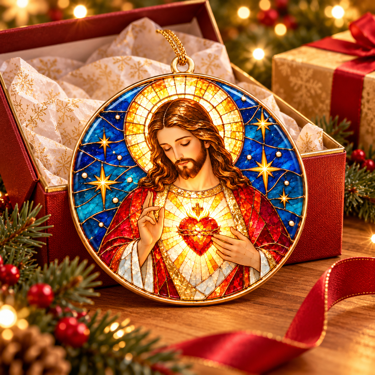 Sacred Heart of Jesus Christmas Ornament