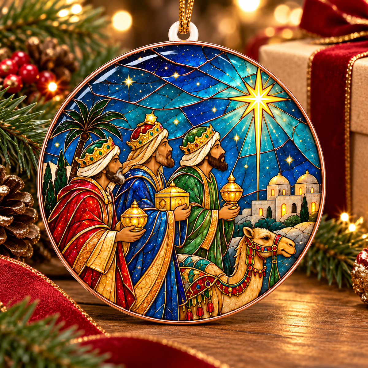 Three Wise Men Bethlehem Christmas Ornament