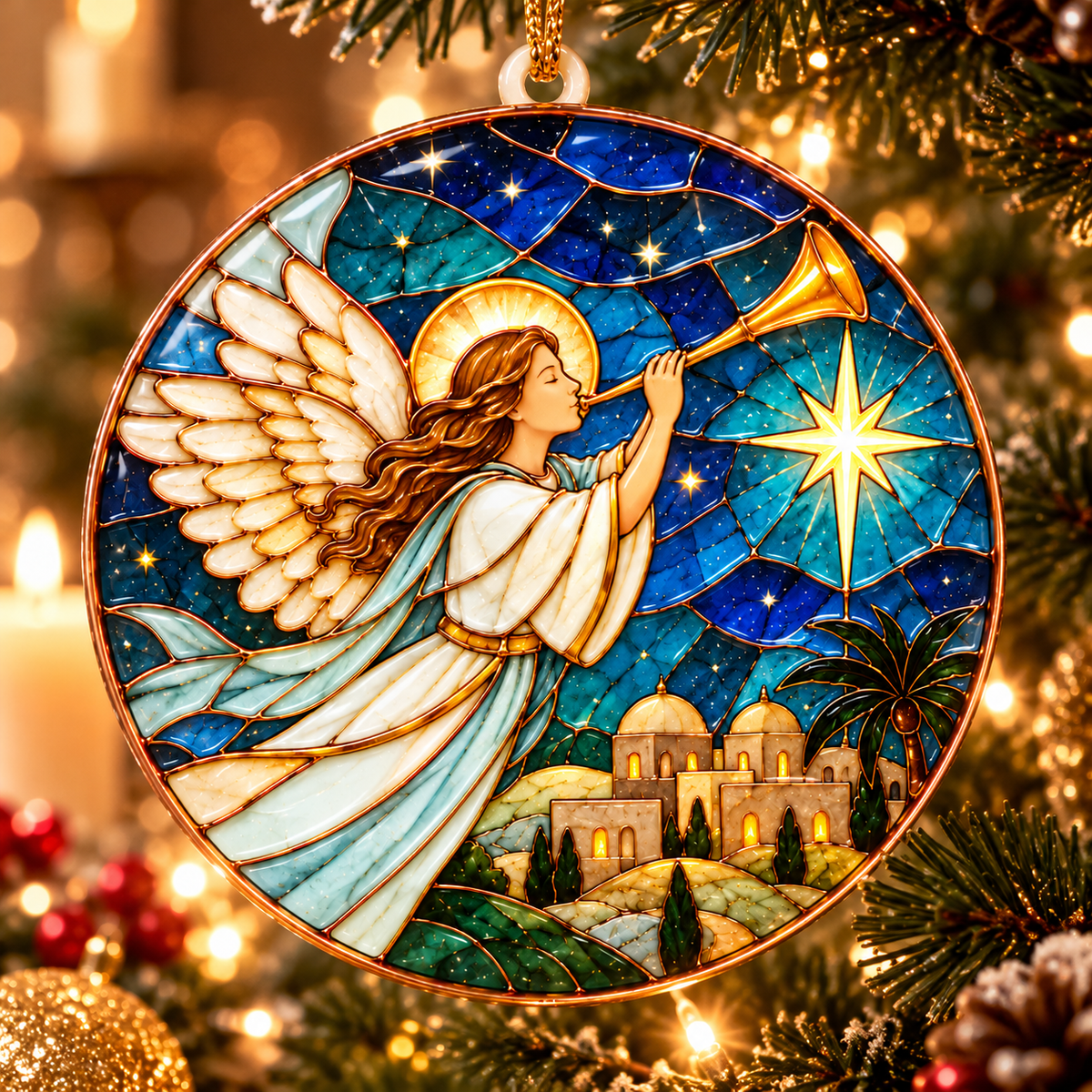 Christmas Angel Bethlehem Star Ornament
