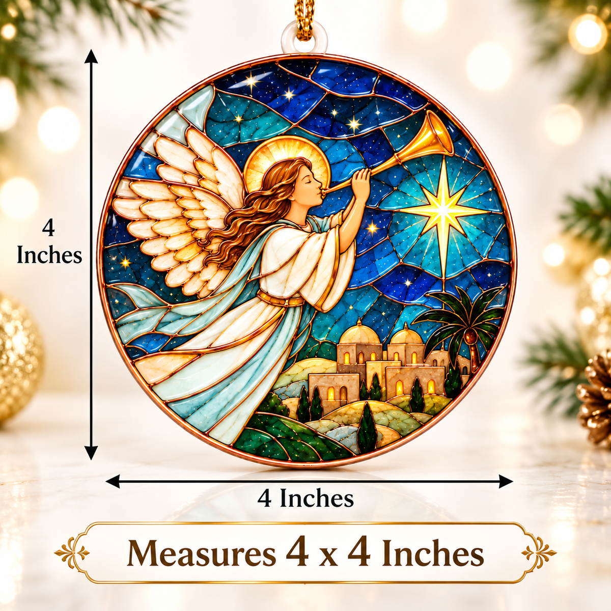 Christmas Angel Bethlehem Star Ornament