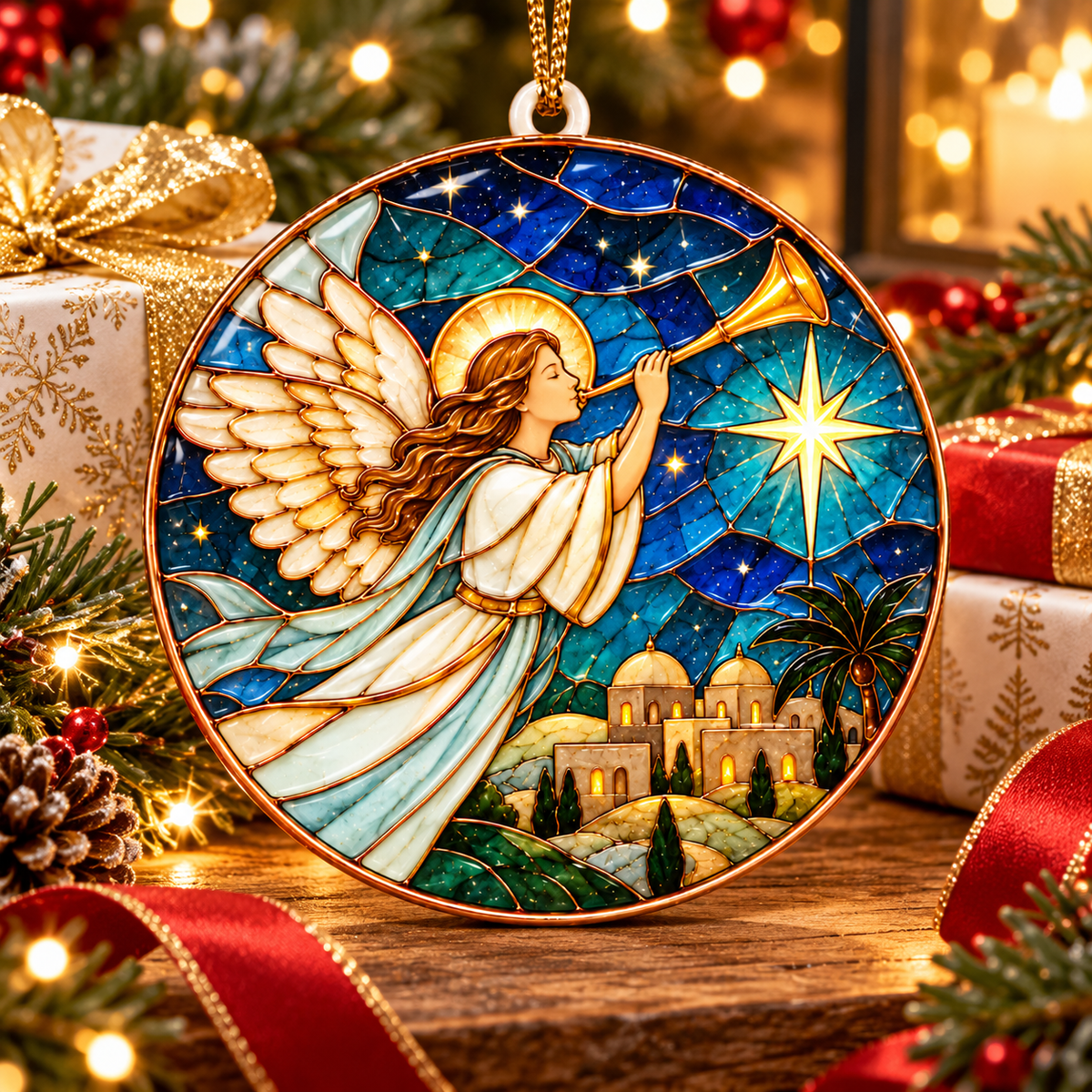Christmas Angel Bethlehem Star Ornament