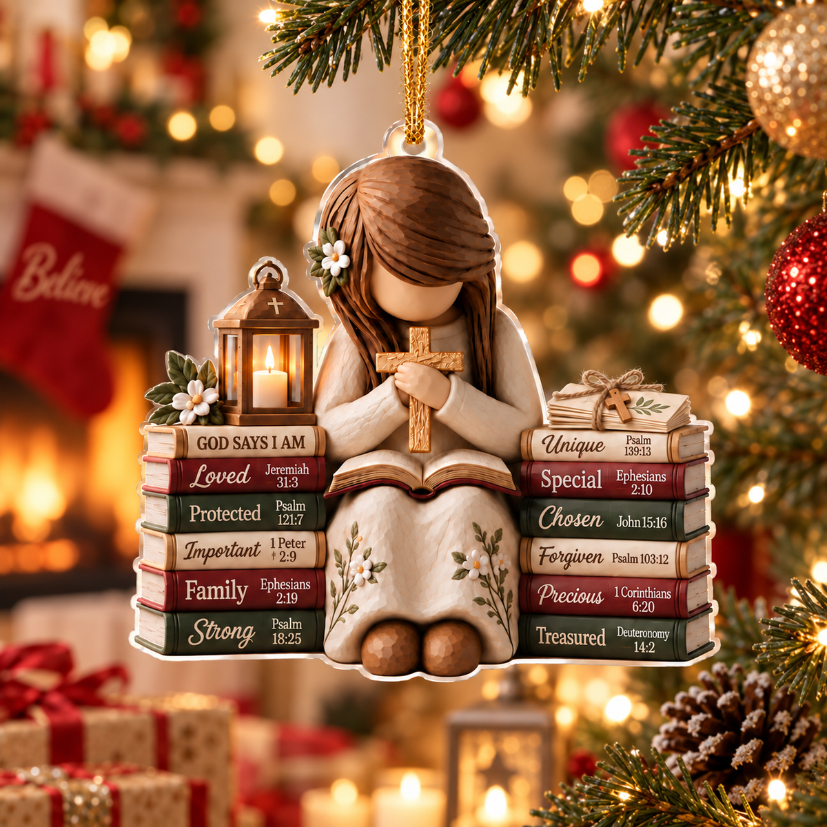God Says I Am Christian Christmas Ornament