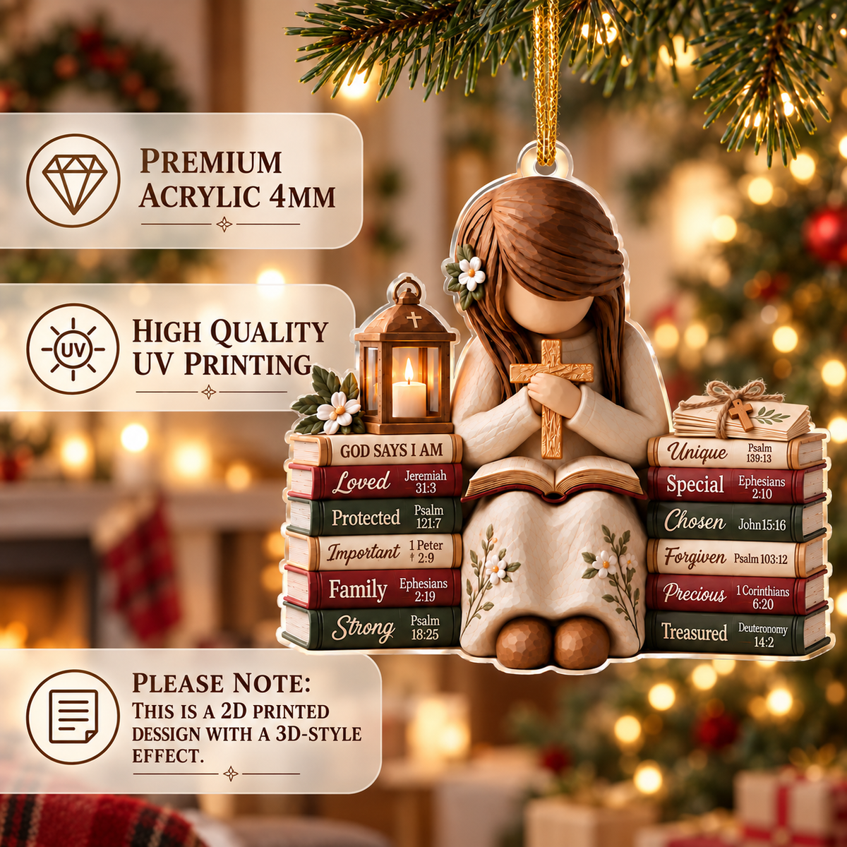 God Says I Am Christian Christmas Ornament