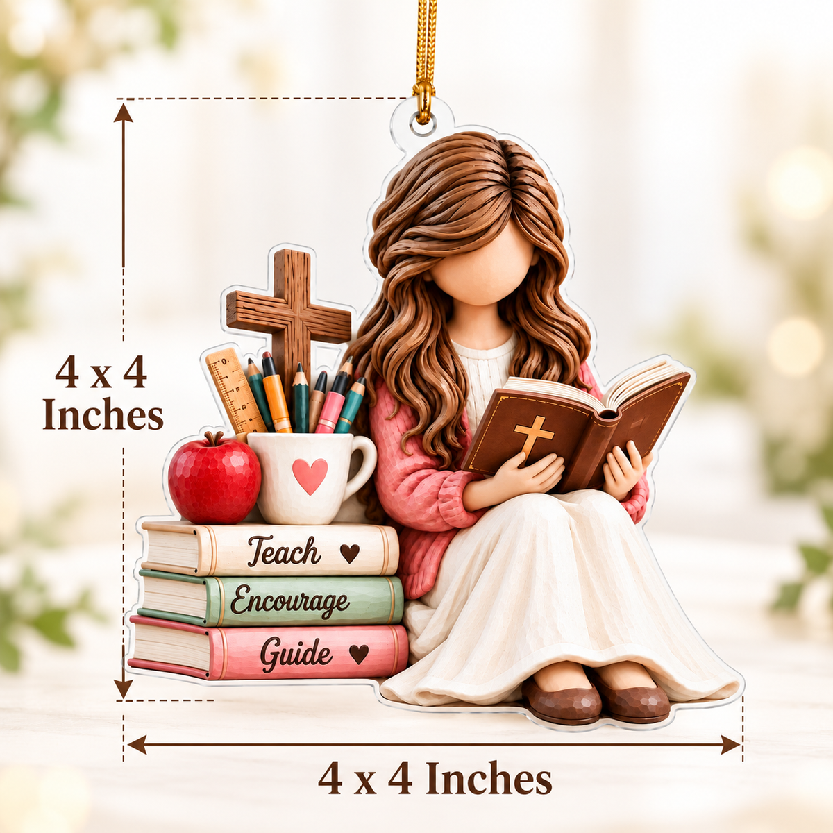 Christian Teacher Prayer Christmas Ornament – Faith & Inspiration Gift for Teachers