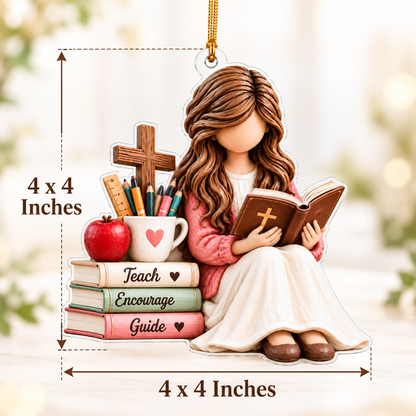 Christian Teacher Prayer Christmas Ornament – Faith & Inspiration Gift for Teachers