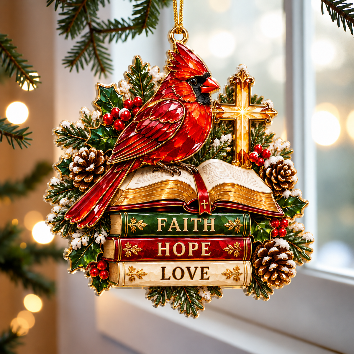 Christian Cardinal Memorial Ornament – Faith, Hope & Remembrance Gift