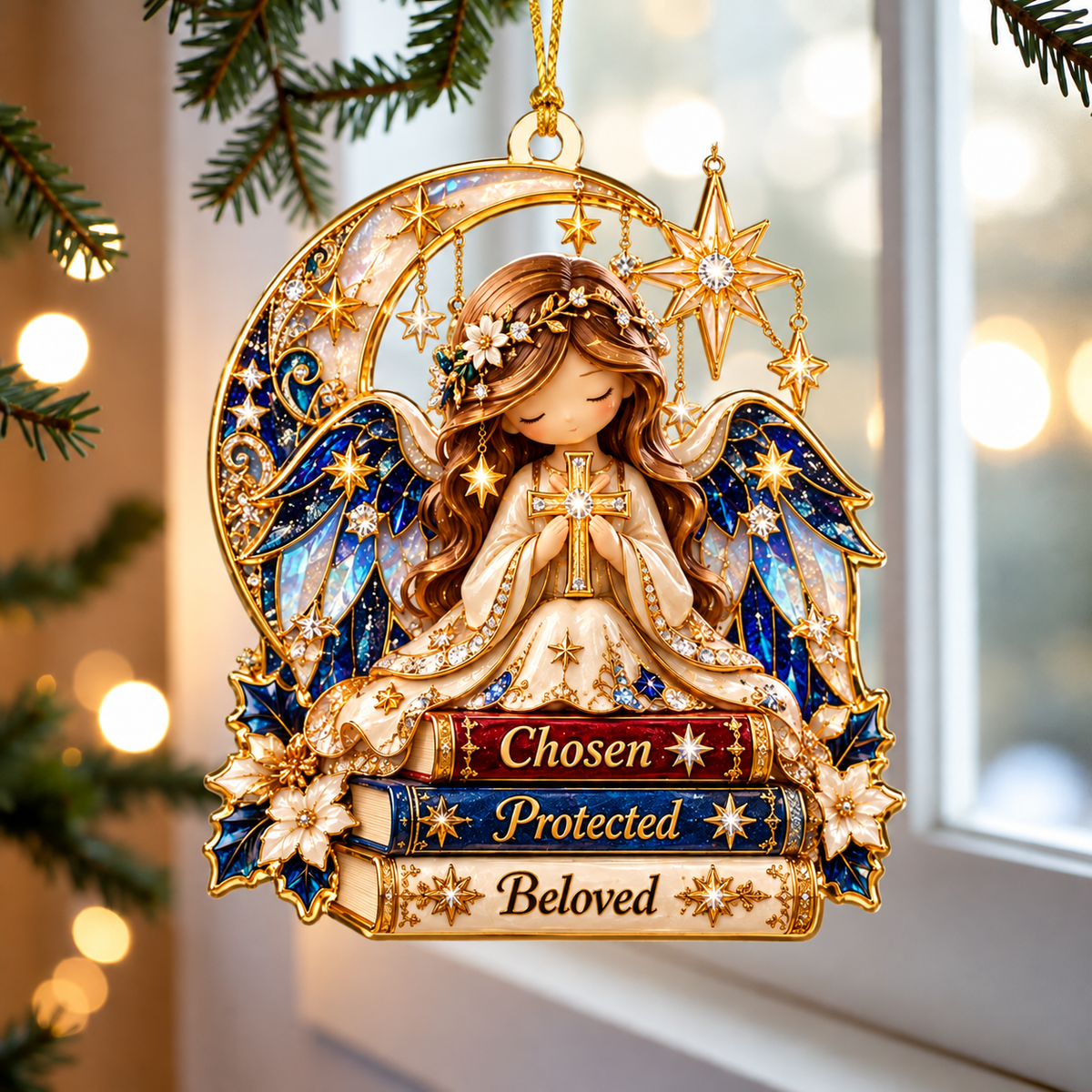 Christian Guardian Angel Christmas Ornament – Chosen, Protected & Beloved