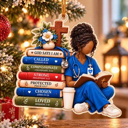 God Says I Am Nurse Ornament – Christian Faith Christmas Gift for Nurses