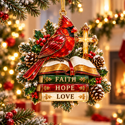 Christian Cardinal Memorial Ornament – Faith, Hope & Remembrance Gift