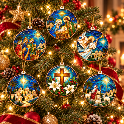 Bethlehem Nativity Christmas Ornament Set of 6 – Christian Christmas Decorations