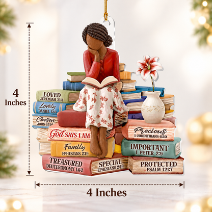 Black Girl God Says I Am Christmas Ornament