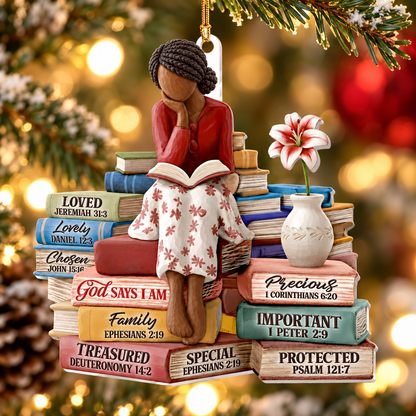 Black Girl God Says I Am Christmas Ornament