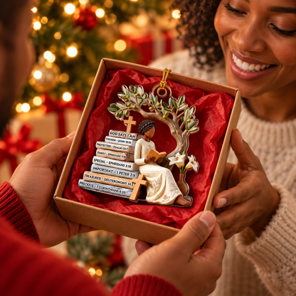 Black Woman Under Olive Tree Christian Ornament
